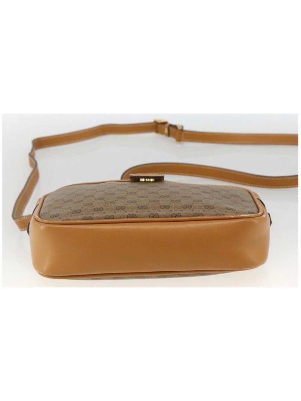 Authentic GUCCI Micro GG Supreme Shoulder Bag PVC Beige Gold 007 104 0098 - Picture 14 of 16